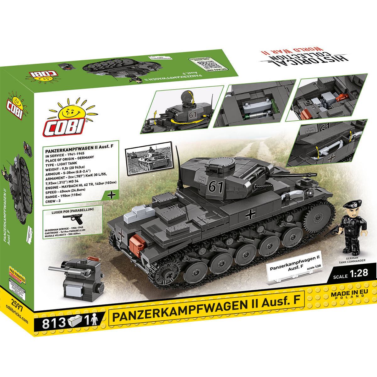 COBI PanzerKampWagen II Ausf. F Tank : Set #2597