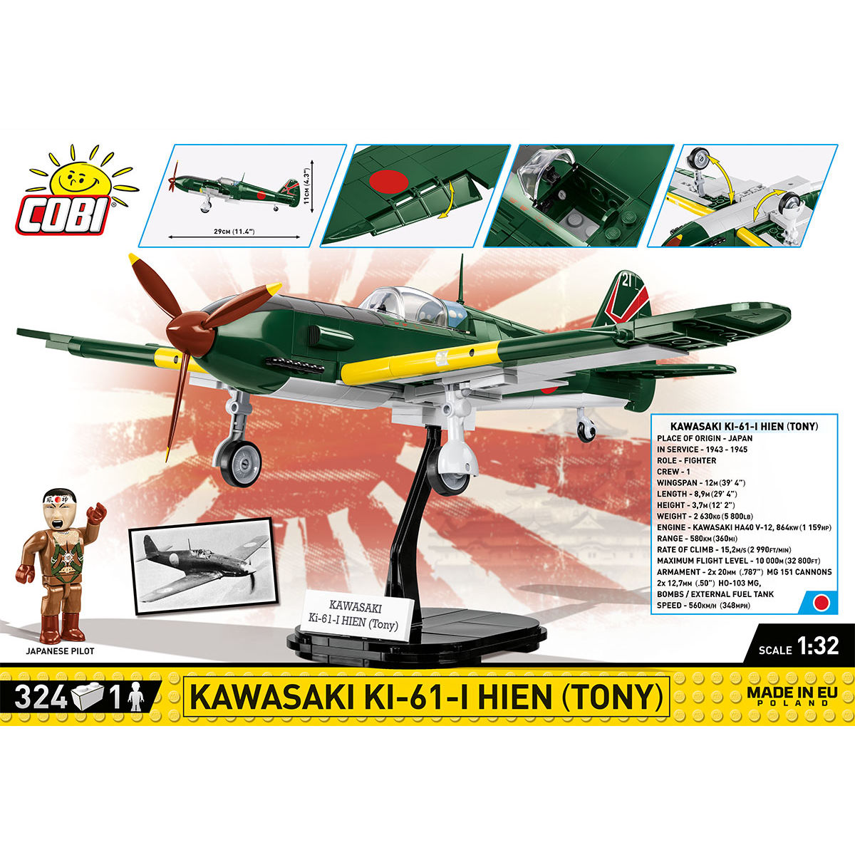 COBI Kawasaki KI-61-I Hien (TONY) : Set #5740 – COBI Official Store