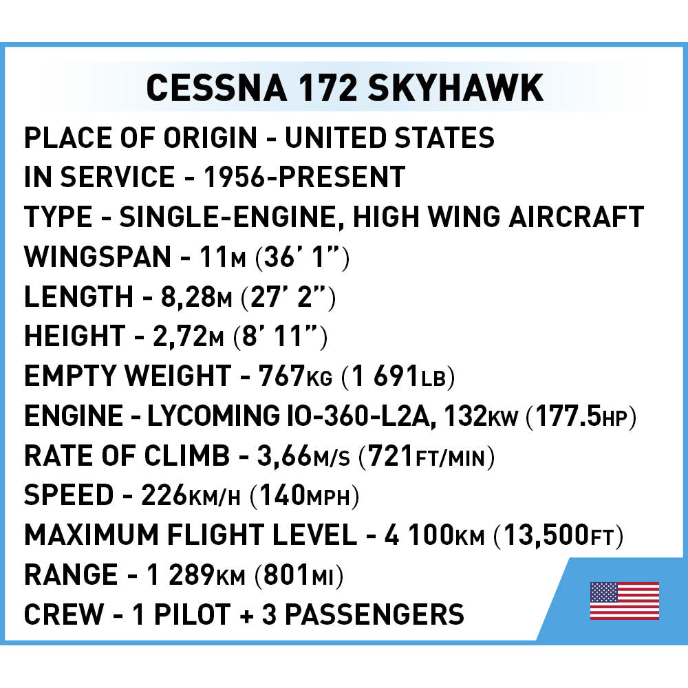 COBI Aereo Cessna 172 Skyhawk (bianco): Set #26620