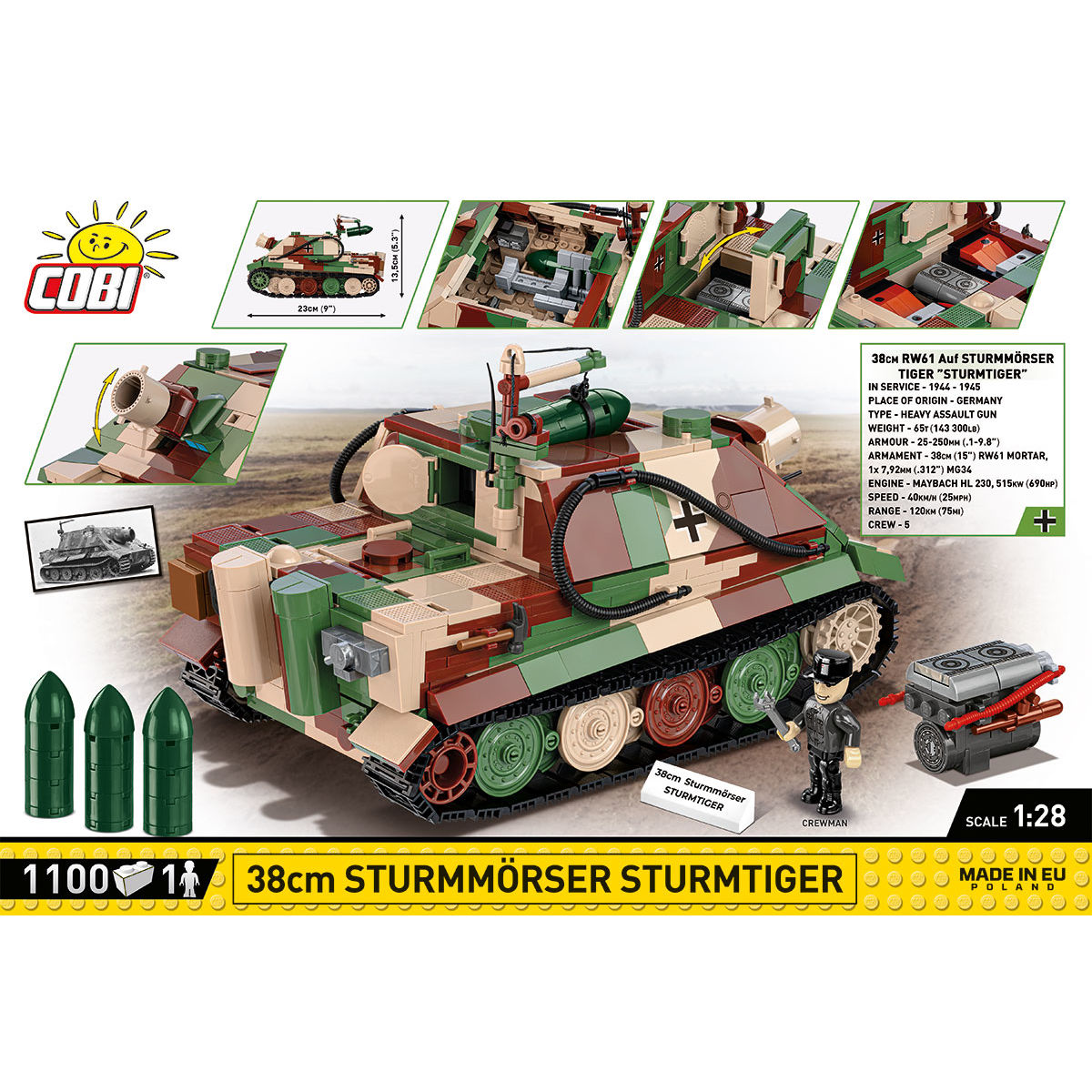 Pistola de asalto COBI Sturmmörser Sturmtiger de 38 cm: juego n.º 2585