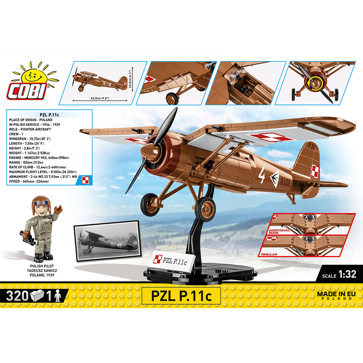 Avión de combate COBI PZL P.11c: Colección n.° 5742