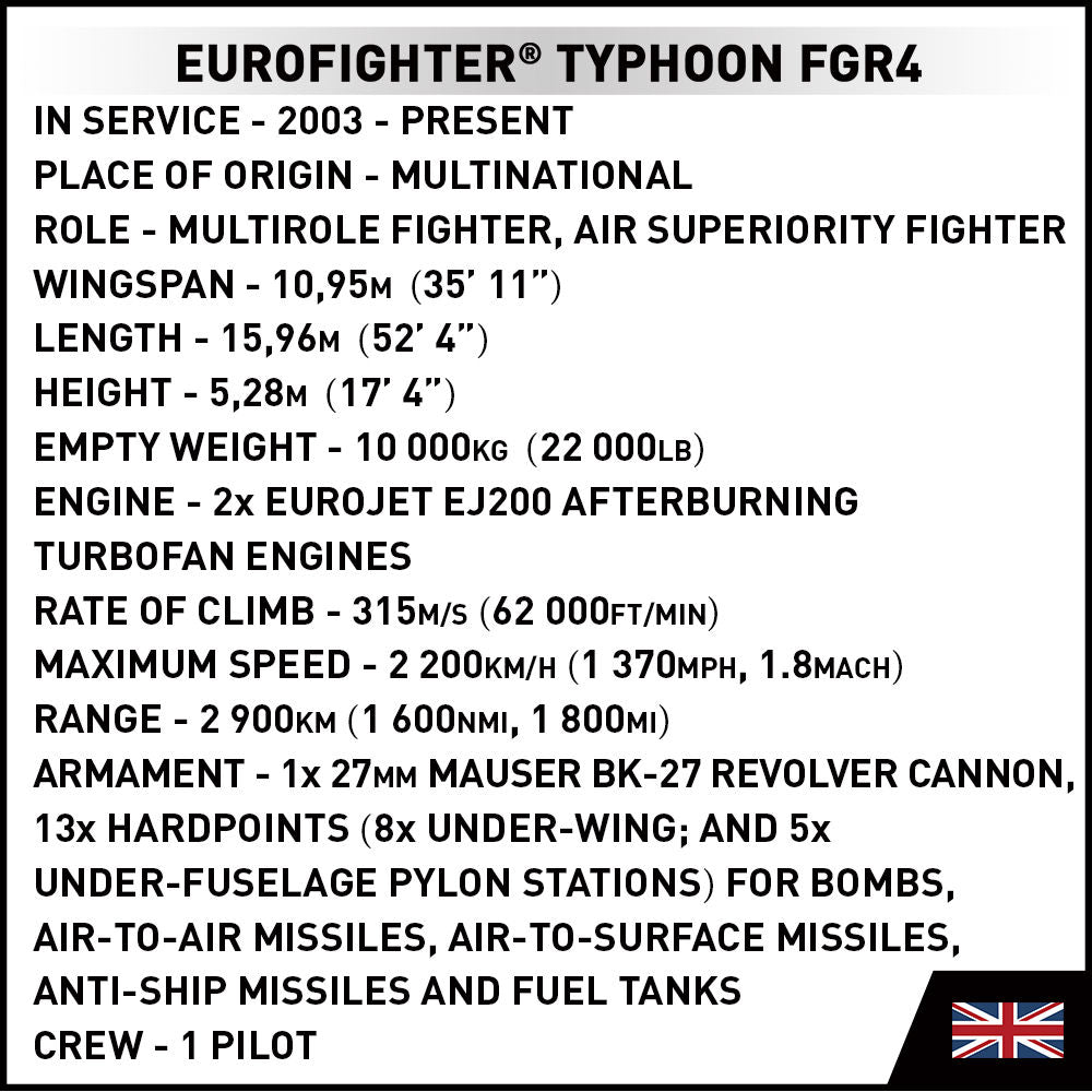 COBI Eurofighter Typhoon FGR4: Conjunto n.° 5843
