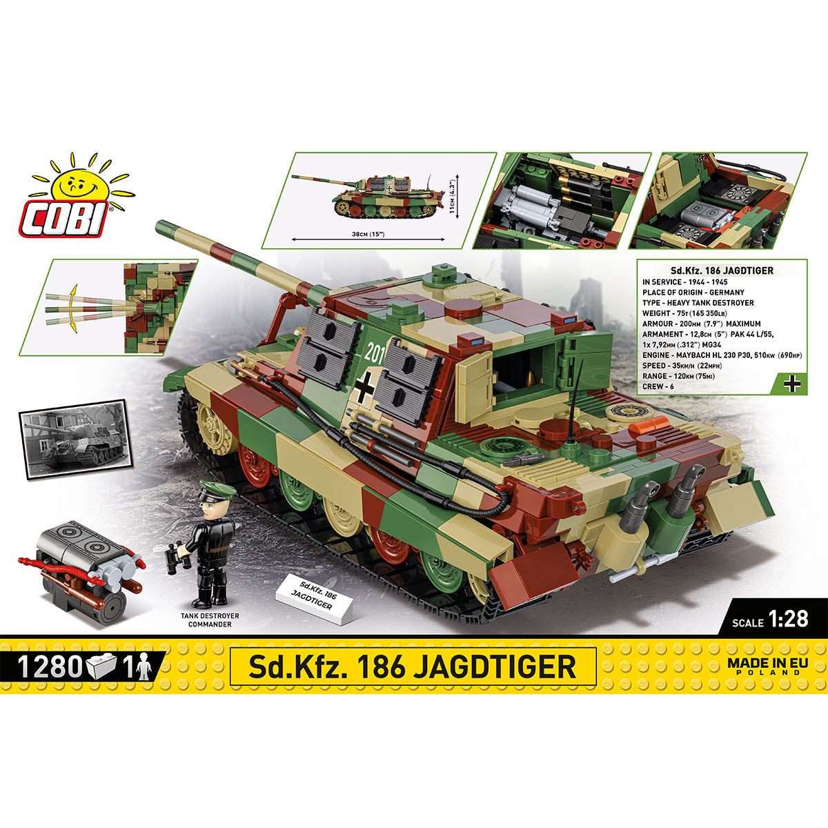 Destructor de tanques pesado COBI PanzerJäger Tiger: Set n.° 2580
