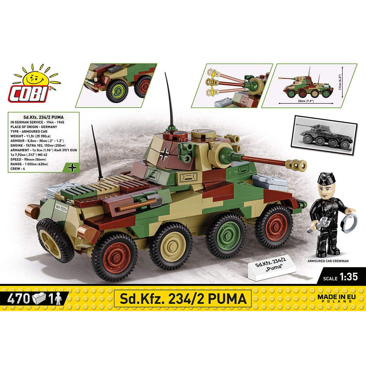 Vehículo blindado COBI Sd.Kfz. 234/2 PUMA: Conjunto n.° 2287