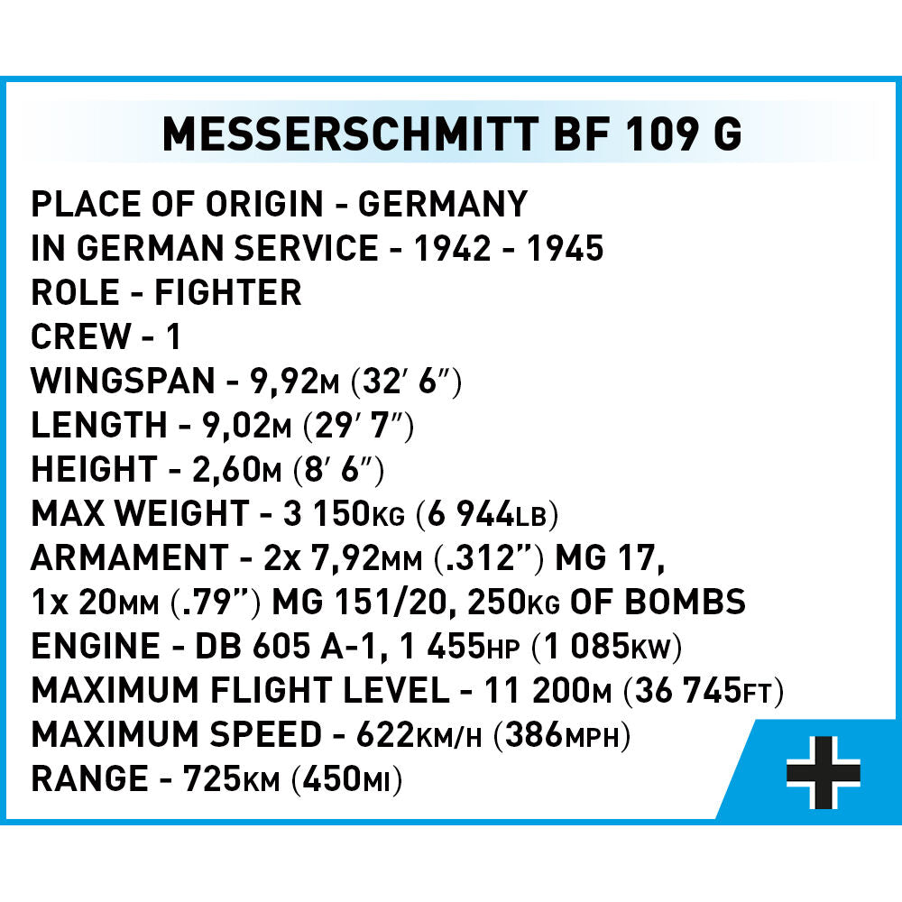 Caza COBI Messerschmitt BF 109 G: Serie n.° 5761