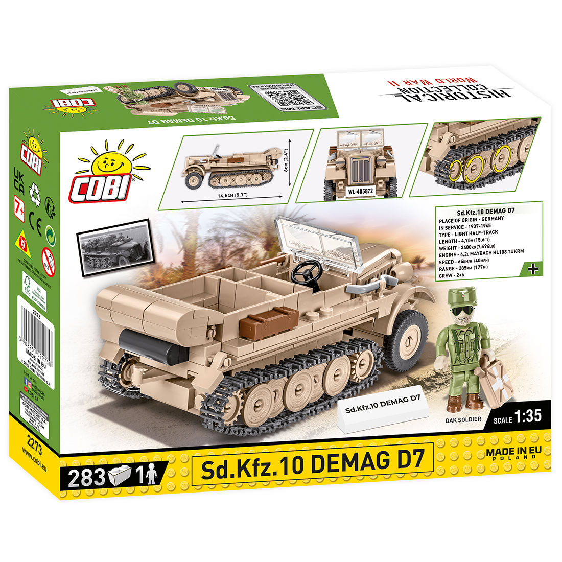 COBI Sd.Kfz. 10 Demag D7: Set #2273