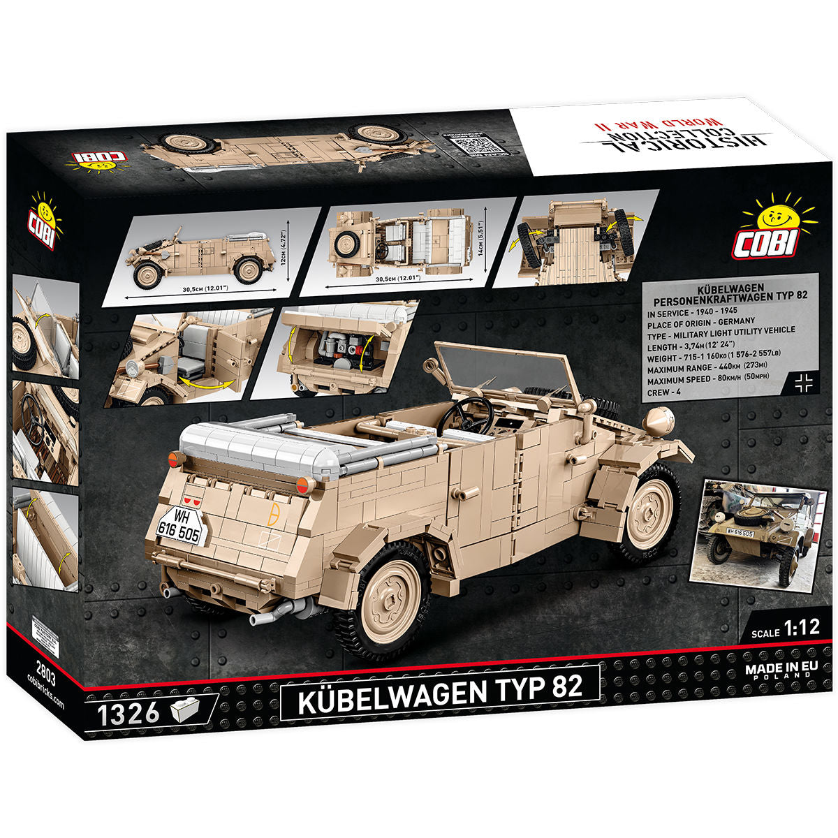 COBI Kübelwagen TYP 82 Utility Vehicle (1:12th) : Set #2803