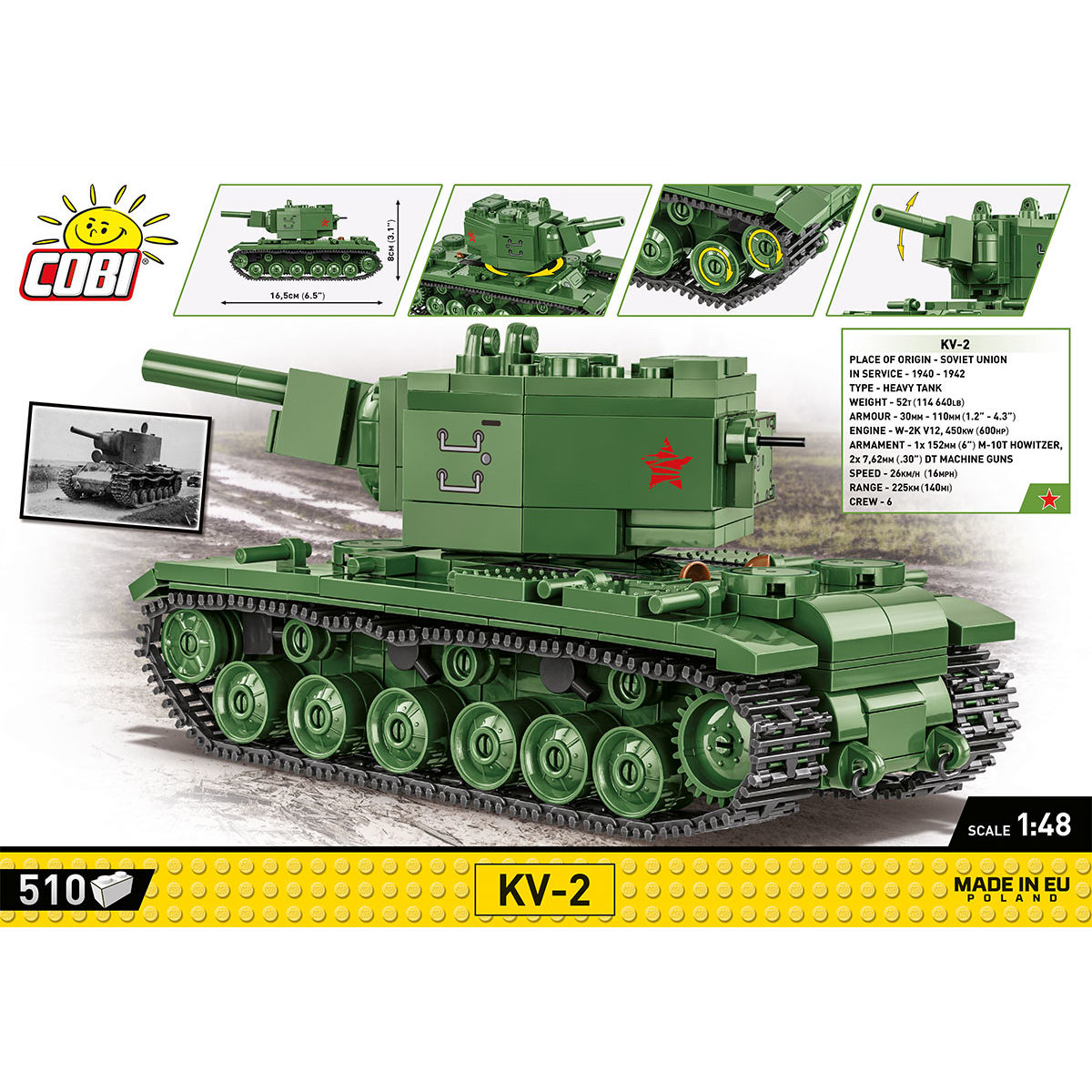 COBI KV-2 Heavy Tank 1:48: Set #2731