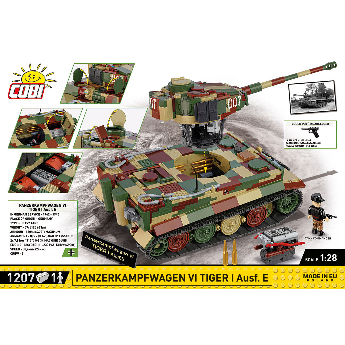 COBI EDICIÓN EJECUTIVA Panzerkampfwagen VI Tiger I Ausf. Tanque E: Conjunto #2587